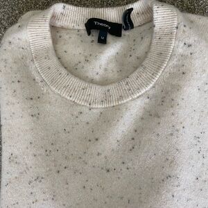 THEORY Dinin Wool And Cashmere Crew Neck Sweater cream multi for men